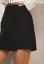 Czarne Asymetryczne Spódnico-Szorty z Wiskozą High Waist Iselora