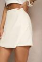 Jasnobeżowe Asymetryczne Spódnico-Szorty z Wiskozą High Waist Iselora
