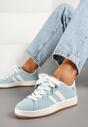 Jasnoniebieskie Sneakersy Ozdobione Motywem Pasków Flortewi