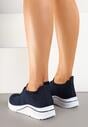 Granatowe Siateczkowe Buty Sportowe Sneakersy na Zdobionej Podeszwie Talloti