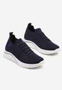 Granatowe Siateczkowe Buty Sportowe Sneakersy na Zdobionej Podeszwie Talloti