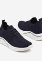 Granatowe Siateczkowe Buty Sportowe Sneakersy na Zdobionej Podeszwie Talloti