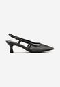 Czarne Siateczkowe Sandały Slingback na Niskim Obcasie Syltewi