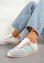Biało-Niebieskie Sneakersy Tenisówki Ozdobione Paskami Amodira