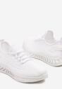 Białe Siateczkowe Buty Sportowe Sneakersy na Podeszwie z Tłoczeniami Finloti