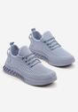 Niebieskie Siateczkowe Buty Sportowe Sneakersy na Podeszwie z Tłoczeniami Finloti