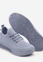 Niebieskie Siateczkowe Buty Sportowe Sneakersy na Podeszwie z Tłoczeniami Finloti