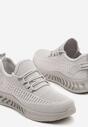 Szare Siateczkowe Buty Sportowe Sneakersy na Podeszwie z Tłoczeniami Finloti
