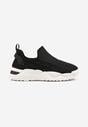 Czarne Siateczkowe Buty Sportowe Sneakersy Wsuwane Zdobione Tłoczeniami Nusadela