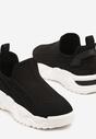 Czarne Siateczkowe Buty Sportowe Sneakersy Wsuwane Zdobione Tłoczeniami Nusadela