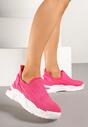 Fuksjowe Siateczkowe Buty Sportowe Sneakersy Wsuwane Zdobione Tłoczeniami Nusadela