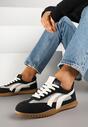 Czarne Sneakersy Tenisówki z Geometrycznym Motywem Amotheira