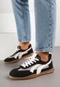 Czarne Sneakersy Tenisówki z Geometrycznym Motywem Amotheira