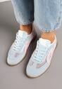 Niebieskie Sneakersy Tenisówki z Geometrycznym Motywem Amotheira