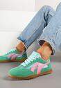 Zielone Sneakersy Tenisówki z Geometrycznym Motywem Amotheira