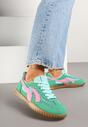 Zielone Sneakersy Tenisówki z Geometrycznym Motywem Amotheira