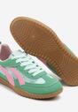 Zielone Sneakersy Tenisówki z Geometrycznym Motywem Amotheira