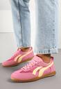Fuksjowe Sneakersy Tenisówki z Geometrycznym Motywem Amotheira