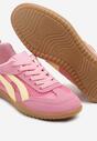 Fuksjowe Sneakersy Tenisówki z Geometrycznym Motywem Amotheira