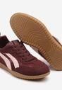Bordowe Sneakersy Tenisówki z Geometrycznym Motywem Amotheira