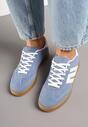 Niebieskie Sneakersy Kultowe Tenisówki Zdobione Przeszyciami Eveltewia