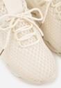 Beżowe Buty Sportowe Sneakersy na Platformie Ozdobionej Tłoczeniem Teliriella