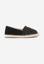 Czarne Espadryle z Ażurową Cholewką i Plecionką Sdivena