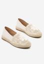 Beżowe Espadryle z Ażurową Cholewką i Plecionką Sdivena