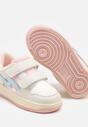 Białe Buty Sportowe Sneakersy z Ozdobnymi Przeszyciami i Zapięciem na Rzep Sonarovia