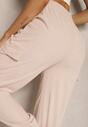 Beżowe Spodnie Typu Cargo High Waist Worseli