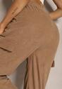 Brązowe Spodnie Typu Cargo High Waist Worseli