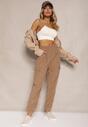 Brązowe Spodnie Typu Cargo High Waist Worseli