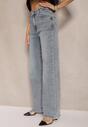 Jasnoniebieskie Szerokie Jeansy High Waist z Wiskozą Uliriel