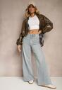 Jasnoniebieskie Jeansy Wide Leg High Waist Sesionis