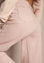 Różowe Bawełniane Jeansy o Szerokim Kroju High Waist Liltewia