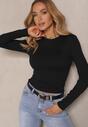 Czarna Bluzka Longsleeve z Bawełny Avelfia