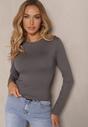 Szara Bluzka Longsleeve z Bawełny Avelfia