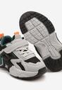 Szaro-Czarne Buty Sportowe Sneakersy Ozdobione Tłoczeniem Reithiel