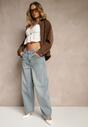 Niebieskie Jeansy Slouchy High Waist Halriva