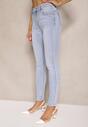 Niebieskie Skinny Jeansy z Bawełną i Efektem Push Up Nusindrel
