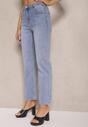 Niebieskie Jeansy z Bawełną High Waist Azrivas