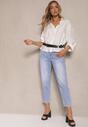 Niebieskie Jeansy z Bawełny Mom Fit High Waist Lisavenna