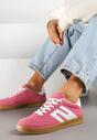 Ciemnoróżowe Sneakersy Kultowe Tenisówki Zdobione Przeszyciami Eveltewia