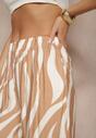 Pantaloni Lisamelia Bej cu alb