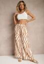 Pantaloni Lisamelia Bej cu alb