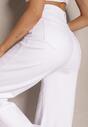 Białe Jeansy High Waist o Szerokim Kroju Sallizia