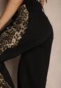 Czarne Jeansy z Bawełny High Waist ze Wzorem Panterki Velliane