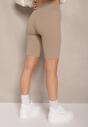Beżowe Szorty Kolarki High Waist Basalla