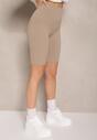Beżowe Szorty Kolarki High Waist Basalla