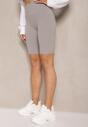 Jasnoszare Szorty Kolarki High Waist Basalla